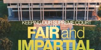 Opponents of electing justices unveil first television ad